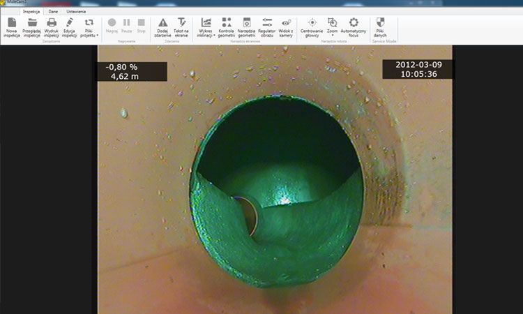 MoleCam4 oprogramowanie do inspekcji kanalizacji i rurociągów.